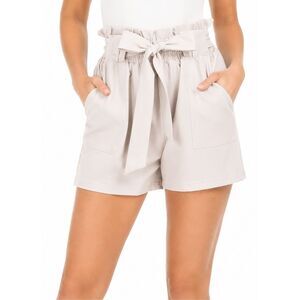 GRACE KARIN Women’s Cream High Waisted Paperbag Tie Waist Shorts Size Small